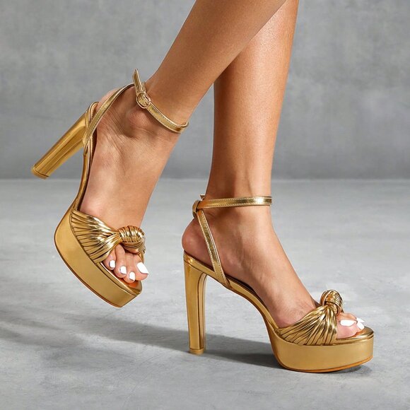 Gold Sophisticated Women's Elegant Heels - Picture 5 of 5